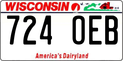 WI license plate 724OEB
