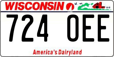 WI license plate 724OEE