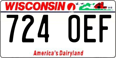 WI license plate 724OEF