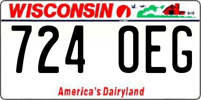 WI license plate 724OEG
