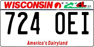 WI license plate 724OEI