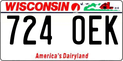 WI license plate 724OEK