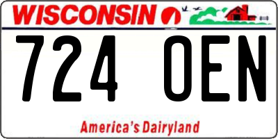 WI license plate 724OEN