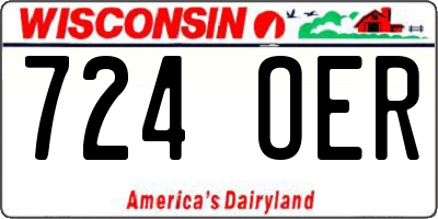 WI license plate 724OER