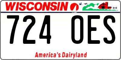 WI license plate 724OES