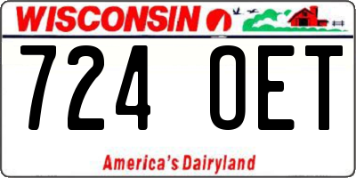 WI license plate 724OET