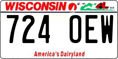WI license plate 724OEW