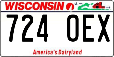 WI license plate 724OEX