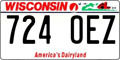 WI license plate 724OEZ