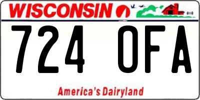 WI license plate 724OFA