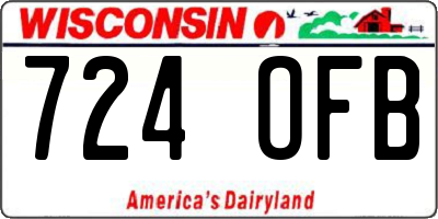 WI license plate 724OFB