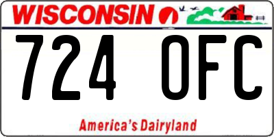 WI license plate 724OFC