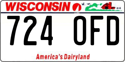 WI license plate 724OFD