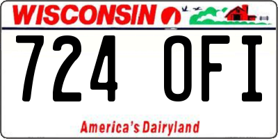 WI license plate 724OFI