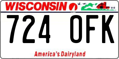 WI license plate 724OFK
