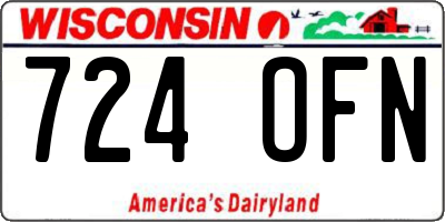 WI license plate 724OFN