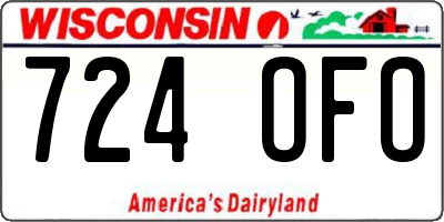 WI license plate 724OFO