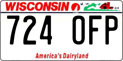 WI license plate 724OFP