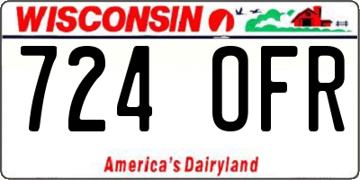 WI license plate 724OFR