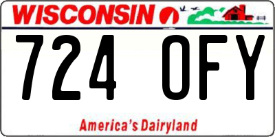 WI license plate 724OFY