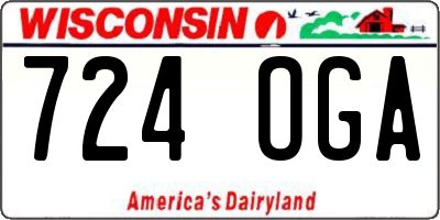 WI license plate 724OGA