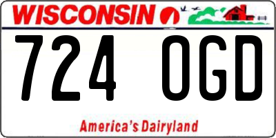 WI license plate 724OGD