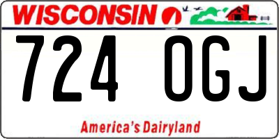 WI license plate 724OGJ