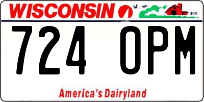 WI license plate 724OPM