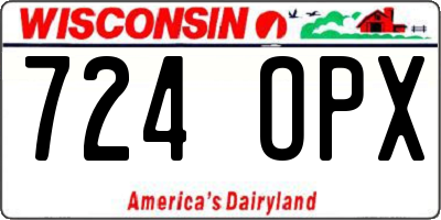 WI license plate 724OPX