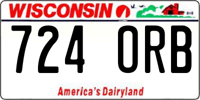 WI license plate 724ORB