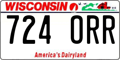 WI license plate 724ORR