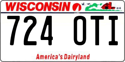 WI license plate 724OTI
