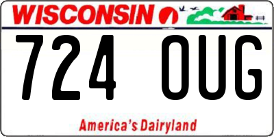 WI license plate 724OUG