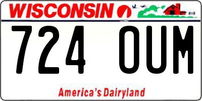 WI license plate 724OUM