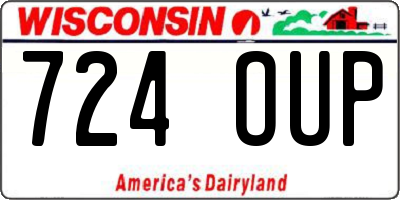 WI license plate 724OUP