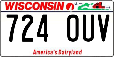 WI license plate 724OUV