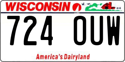 WI license plate 724OUW