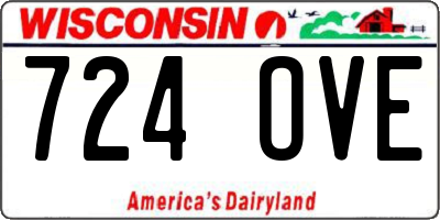 WI license plate 724OVE