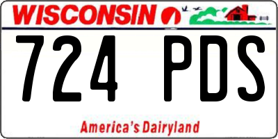 WI license plate 724PDS