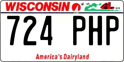 WI license plate 724PHP