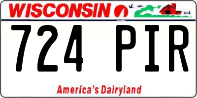 WI license plate 724PIR