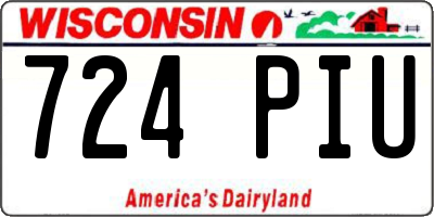 WI license plate 724PIU
