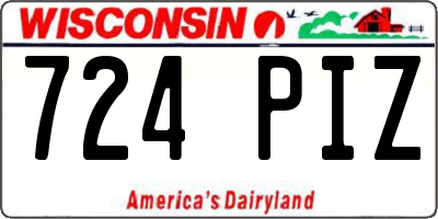 WI license plate 724PIZ