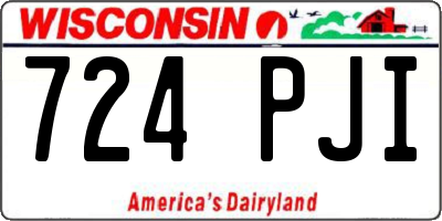 WI license plate 724PJI