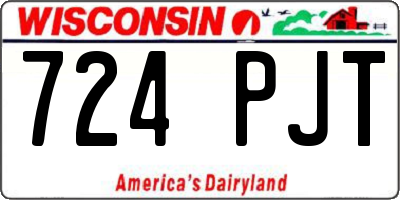 WI license plate 724PJT