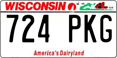 WI license plate 724PKG