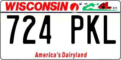 WI license plate 724PKL