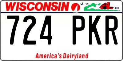 WI license plate 724PKR
