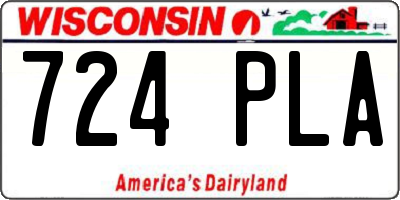 WI license plate 724PLA