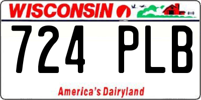 WI license plate 724PLB
